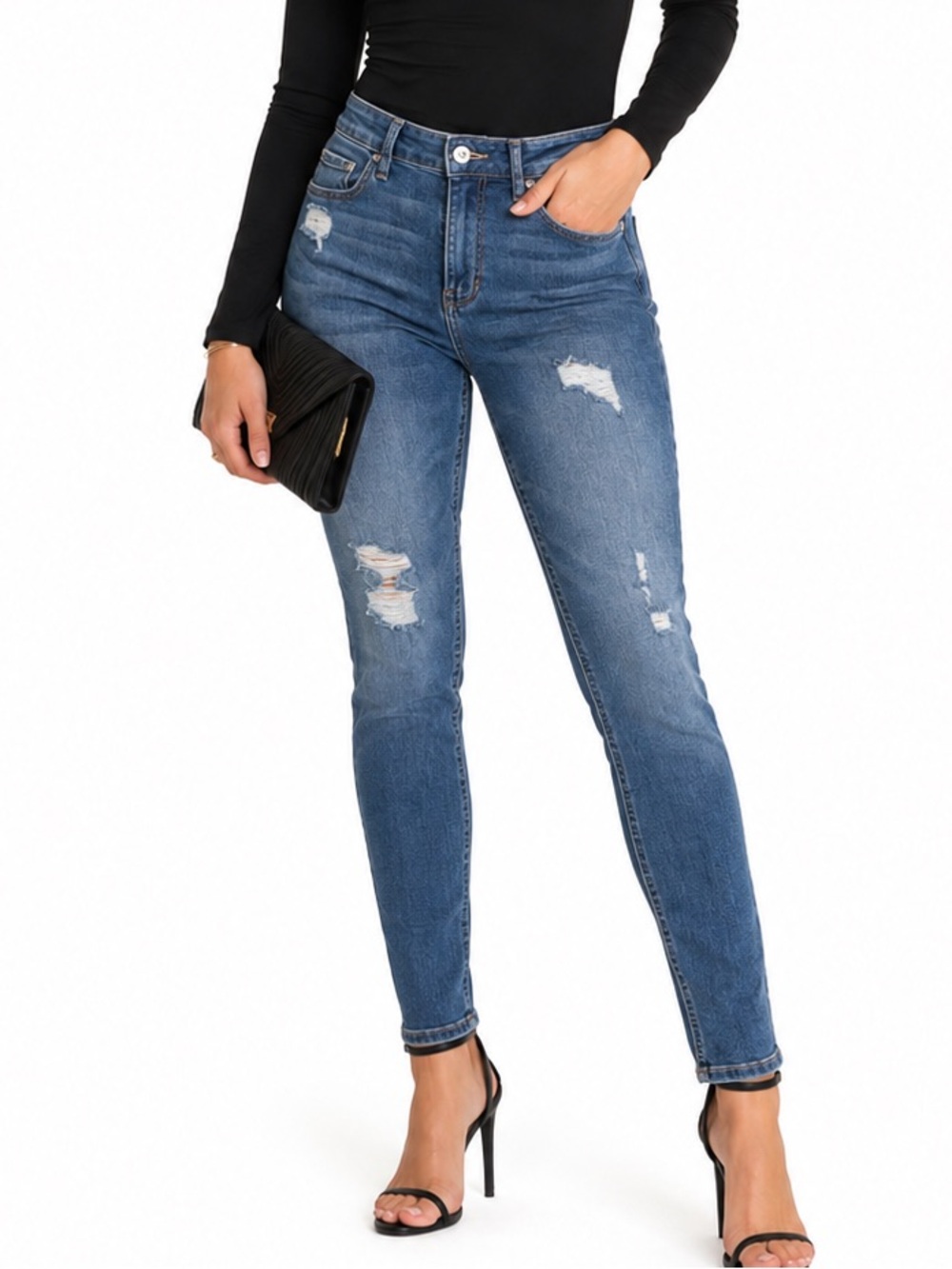 Hollister Women's 28 x 30” Distressed High Rise Super Skinny Denim Jeans